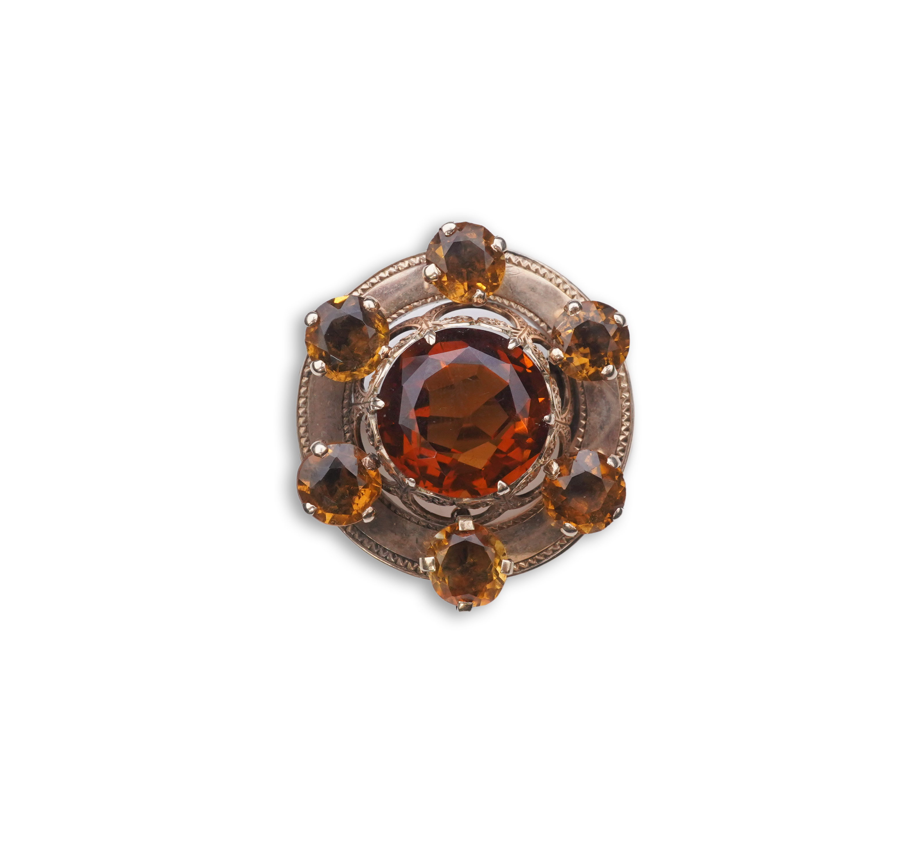 A Victorian citrine brooch, Scotland, late 19th century